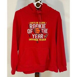 Caitlin Clark 2024 Rookie of the Year Hoodie Indiana Fever WNBA Large Red
